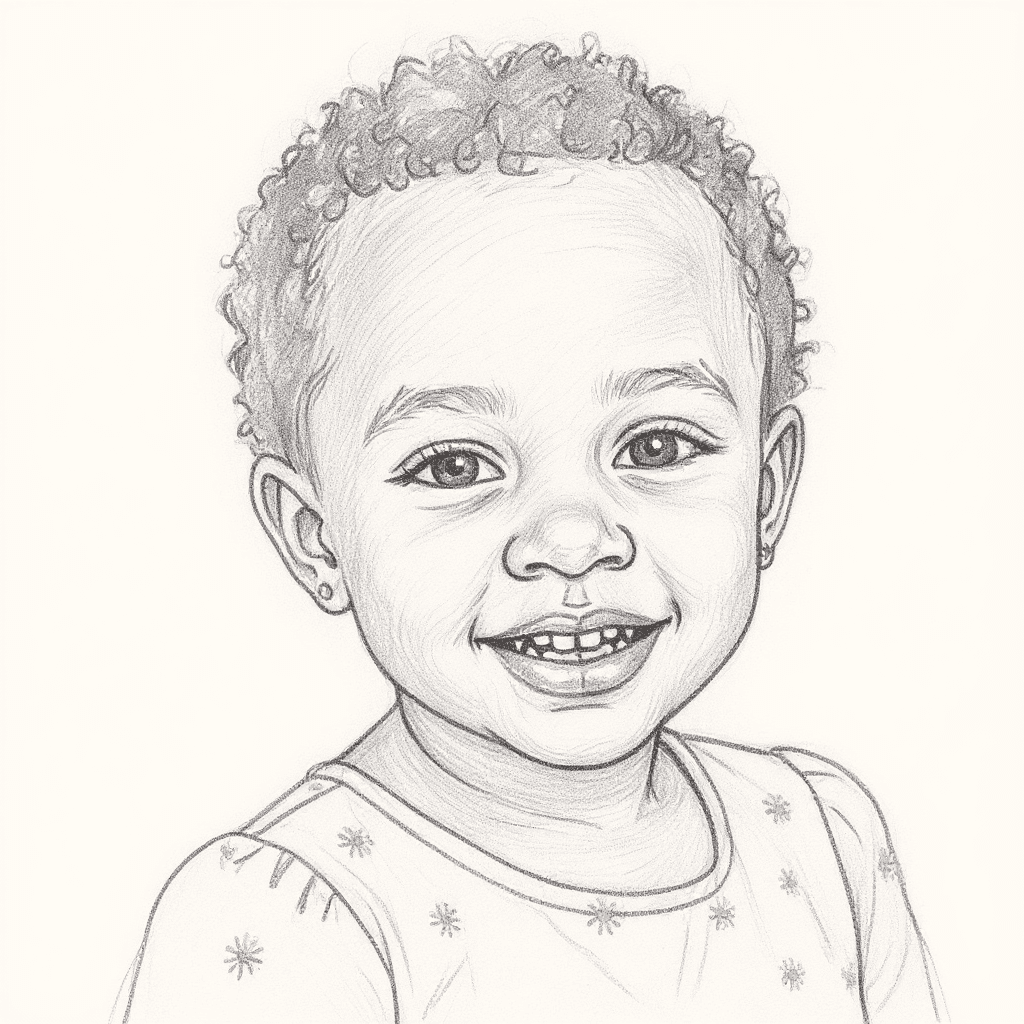Portrait enfant, résultat en croquis rapide